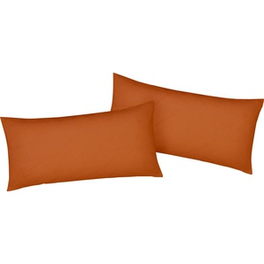 Kissenbezug BELLANA Mako-Jersey-Exclusiv Kissenbezüge Gr. B/L: 80 cm x 40 cm, 2 St., Baumwolle, orange (papaya) Kissenbezüge uni aus reiner Baumwolle