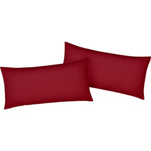 Kissenbezug BELLANA Mako-Jersey-Exclusiv Kissenbezüge Gr. B/L: 80 cm x 40 cm, 2 St., Baumwolle, rot (rubin) Kissenbezüge uni aus reiner Baumwolle