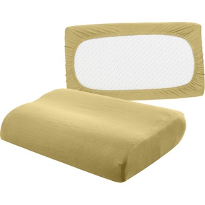 Kissenbezug BELLANA Universal Jersey Kissenbezüge Gr. B/L: 80 cm x 40 cm, 2 St., Feinjersey, beige (weizen) Kissenbezüge uni passend für Nackenstützkissen