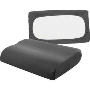 Kissenbezug BELLANA Universal Jersey Kissenbezüge Gr. B/L: 80 cm x 40 cm, 2 St., Feinjersey, grau (anthrazit) Kissenbezüge uni passend für Nackenstützkissen