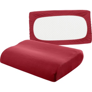Kissenbezug BELLANA Universal Jersey Kissenbezüge Gr. B/L: 80 cm x 40 cm, 2 St., Feinjersey, rot (rubin) Kissenbezüge uni passend für Nackenstützkissen