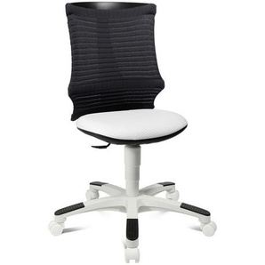 Bennjen Jugenddrehstuhl, Grau, Weiß, Kunststoff, Textil, Drehkreuz, 45x85-98x39 cm, Made in Germany, Arbeitszimmer, Bürostühle, Jugend- & Kinderdrehstühle