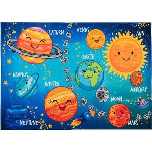 Bennjen Kinderteppich , Blau , Textil , rechteckig , 160 cm , für Fußbodenheizung geeignet, rutschfest, beidseitig verwendbar, Fasern thermofixiert (heatset), lichtunempfindlich, leicht zusammenrollbar , Teppiche & Böden, Teppiche, Kinderteppiche