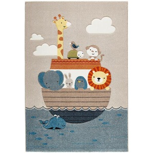 Bennjen Kinderteppich Arche Noah, Mehrfarbig, Textil, Tier, rechteckig, 80x150 cm, ISO 9001, Bsci, Oeko-Tex® Standard 100, für Fußbodenheizung