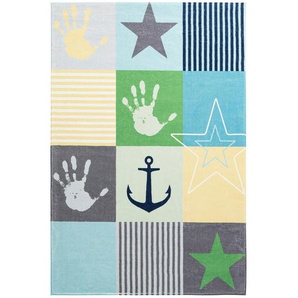 Bennjen Kinderteppich , Blau , Textil , Struktur , rechteckig , 160 cm , für Fußbodenheizung geeignet , Teppiche & Böden, Teppiche, Kinderteppiche