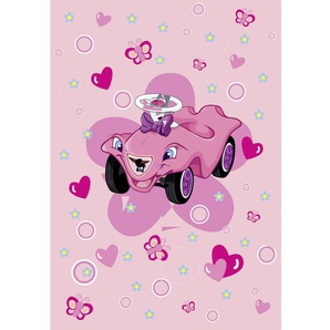 Bennjen Kinderteppich Bobby Car , Rosa , Textil , rechteckig , 110 cm , Oeko-Tex® Standard 100 , für Fußbodenheizung geeignet, rutschfest , Teppiche & Böden, Teppiche, Kinderteppiche
