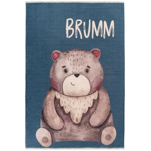 Bennjen Kinderteppich , Braun, Dunkelblau , Textil , Weltall , rechteckig , 115 cm , Global Recycled Standard (Grs) , für Fußbodenheizung geeignet, lichtunempfindlich, waschbar, pflegeleicht, leicht zusammenrollbar, rutschfeste Unterfläche , Teppiche &