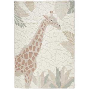 Bennjen Kinderteppich Giraffe, Creme, Mehrfarbig, Textil, Tier, rechteckig, 120x170 cm, ISO 9001, Bsci, Oeko-Tex® Standard 100, Made in Turkey, für
