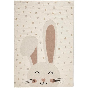 Bennjen Kinderteppich, Creme, Textil, Hase, rechteckig, 80x150 cm, ISO 9001, Bsci, Oeko-Tex® Standard 100, Made in Turkey, für Fußbodenheizung geeignet, in verschiedenen Größen erhältlich, pflegeleicht, leicht zusammenrollbar, Teppiche & Böden, Teppiche,