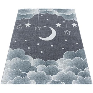 Bennjen Kinderteppich Funny , Blau , Textil , Wolken , rechteckig , 160 cm , Oeko-Tex® Standard 100 , für Fußbodenheizung geeignet, schmutzabweisend, Hausstauballergiker lichtunempfindlich, antistatisch, waschbar, pflegeleicht, strapazierfähig, leicht
