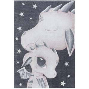 Bennjen Kinderteppich Funny 2107 Pink, Pink, Textil, Dinosaurier, rechteckig, 160 cm, Oeko-Tex® Standard 100, für Fußbodenheizung geeignet, schmutzabweisend, Hausstauballergiker lichtunempfindlich, antistatisch, pflegeleicht, strapazierfähig, leicht