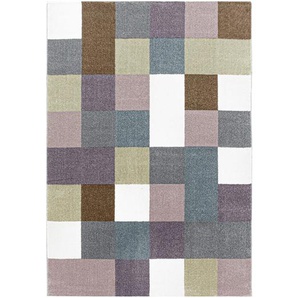 Bennjen Kinderteppich Funny 2109 Multi , Mehrfarbig , Textil , Karo , rechteckig , 160 cm , Oeko-Tex® Standard 100 , für Fußbodenheizung geeignet, schmutzabweisend, Hausstauballergiker lichtunempfindlich, antistatisch, waschbar, pflegeleicht,