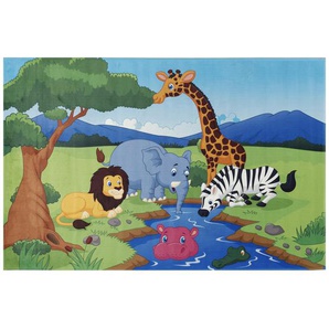 Bennjen Kinderteppich Lovely Kids , Blau, Grün, Hellblau, Dunkelblau , Textil , rechteckig , 100 cm , Oeko-Tex® Standard 100 , für Fußbodenheizung geeignet, rutschfest , Teppiche & Böden, Teppiche, Kinderteppiche
