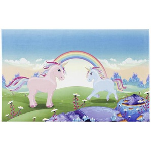 Bennjen Kinderteppich Lovely Kids , Mehrfarbig , Textil , Einhorn , rechteckig , 100 cm , Oeko-Tex® Standard 100 , für Fußbodenheizung geeignet, rutschfest , Teppiche & Böden, Teppiche, Kinderteppiche