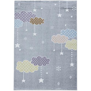 Bennjen Kinderteppich Lucky , Grau , Textil , Stern , rechteckig , 160 cm , Oeko-Tex® Standard 100 , für Fußbodenheizung geeignet, schmutzabweisend, Hausstauballergiker lichtunempfindlich, antistatisch, waschbar, pflegeleicht, strapazierfähig, leicht