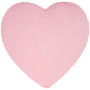 Bennjen Kinderteppich, Pink, Textil, Uni, herzförmig, 80x80 cm, Textiles Vertrauen - Oeko-Tex®, Bsci, Global Recycled Standard (Grs), rutschfest, pflegeleicht, Teppiche & Böden, Teppiche, Teppich Kinderzimmer