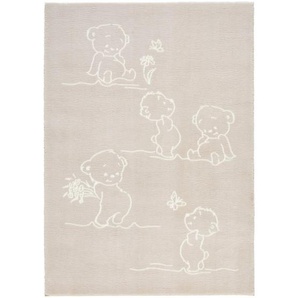 Bennjen Kinderteppich , Taupe, Beige , Textil , Punkte , rechteckig , 120 cm , für Fußbodenheizung geeignet, in verschiedenen Größen erhältlich , Teppiche & Böden, Teppiche, Kinderteppiche