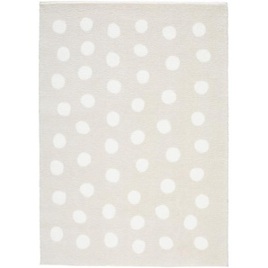 Bennjen Kinderteppich , Weiß, Beige , Textil , Punkte , rechteckig , 160 cm , für Fußbodenheizung geeignet, in verschiedenen Größen erhältlich , Teppiche & Böden, Teppiche, Kinderteppiche