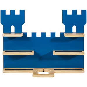 Bennjen Regal, Blau, Natur, Holz, Kiefer, massiv, Abstraktes, 5 Fächer, 56x43x15 cm, Fsc, Typenauswahl, Toniebox und tonies®-Figuren kompatibel,