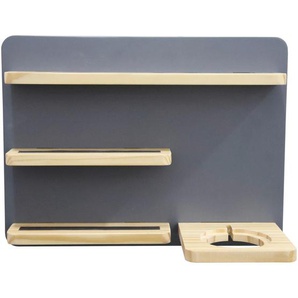 Bennjen Regal, Grau, Natur, Holz, Kiefer, 4 Fächer, 40x30x15 cm, Fsc, Reach, Bsci, Typenauswahl, Toniebox und tonies®-Figuren kompatibel,