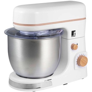 Bergner Küchenmaschine Naturally, Weiß, Silber, Metall, 5 L, 38.5x23x34.5 cm, Lfgb, herausnehmbarer Behälter, Sicherheitsabschaltung bei gekipptem