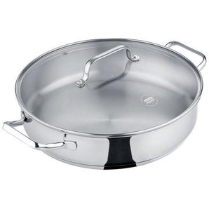 Berndes Servierpfanne b.brilliant, Grau Hochglanz, Metall, 2,8 L, 32.2x9.5x34 cm, backofengeeignet, hitzebeständige Griffe, Kochen, Pfannen, Servierpfannen