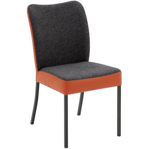 Bert Plantagie Stuhl , Anthrazit, Orange , Metall, Textil, Leder , Echtleder , Rindleder , Uni , 46x89x63 cm , Beinauswahl, Lederauswahl, Stoffauswahl, Typenauswahl , Esszimmer, Stühle, Esszimmerstühle, Lederstühle