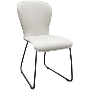 Bert Plantagie Stuhl , Anthrazit, Beige , Metall, Leder , Echtleder , Rindleder , Kufe , 48x91x61 cm , Lederauswahl, Stoffauswahl , Esszimmer, Stühle, Esszimmerstühle, Lederstühle