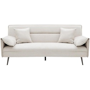 Bessagi Home Schlafsofa, Beige, Holz, Textil, 3-Sitzer, Füllung: Polyester, 193x117x25.5 cm, Bettfunktion erhältlich, Rücken echt, Kinder- &