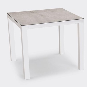 Best Freizeitmöbel Tisch Houston 90x90cm weiss/silber 43539000