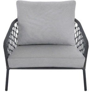 Loungesessel BEST Lounge Sessel Mali Gr. B/H/T: 84 cm x 83 cm x 87 cm, grau (anthrazit) Lounge-Gartenmöbel Aluminium, inkl. Auflage