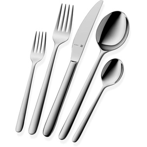 Besteck-Set WMF Flame Plus Essbesteck-Sets Gr. 30 tlg., silberfarben (edelstahlfarben) Besteckgarnituren Cromargan protect