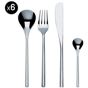 Besteckgarnitur Mu metall / 24-teiliger Besteckkoffer - Alessi - Metall