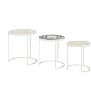 Bestelltisch 3er-Set  Fiorale  ¦ weiß ¦ Maße (cm): H: 51  Ø: 46.5