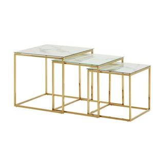 Bestelltisch 3er-Set - gold - Materialmix - 45 cm - 41,5 cm | Möbel Kraft
