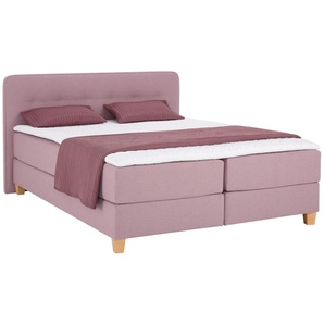 Boxspringbett HOME AFFAIRE Fargo Komplettbetten Gr. Struktur fein, Liegefläche B/L: 140 cm x 200 cm Betthöhe: 50 cm, H2, 7-Zonen-Kaltschaummatratze, lila (flieder) Boxspringbetten ohne Bettkasten inkl. Topper, in 3 Matratzenarten, viele Farben, 6 Breiten