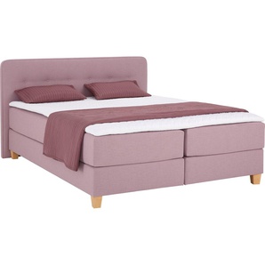 Boxspringbett HOME AFFAIRE Fargo Komplettbetten Gr. Struktur fein, Liegefläche B/L: 180 cm x 200 cm Betthöhe: 50 cm, H3, Bonnell-Federkernmatratze, lila (flieder) Boxspringbetten ohne Bettkasten inkl. Topper, in 3 Matratzenarten, viele Farben, 6 Breiten