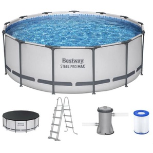 Bestway - 5618W Frame Pool Steel Pro max Swimmingpool rund Ø396x122cm Komplett-Set