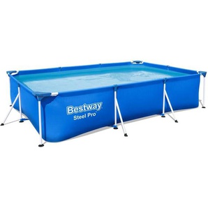 Bestway - 56404 Frame Pool Rechteck 300x201x66cm Stahlrohrbecken Schwimmbecken