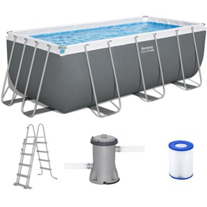 Bestway 56456 Frame Pool Steel 412x201x122 cm mit Filterpumpe Leiter Zubehör