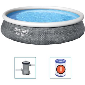 Bestway - Fast Set Pool-Set mit Pumpe Aufblasbar 396x84 cm