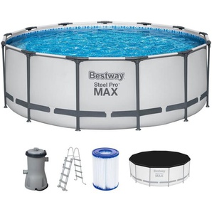 Bestway - Frame Pool 396x122 cm Max Pro Komplettset Rundpool mit Zubehör