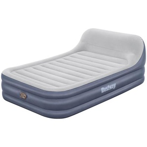 Bestway Luftbett, Hellgrau, Dunkelblau, Kunststoff, 152x84x226 cm, RoHS, SGS-geprüft, integrierte elektrische Pumpe, beflockte Schlafseite,