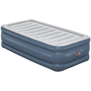 Bestway Luftbett, Grau, Hellblau, Kunststoff, 97x51x191 cm, RoHS, Dekra, beflockte Schlafseite, integrierte elektrische Pumpe, Schlafzimmer, Betten,