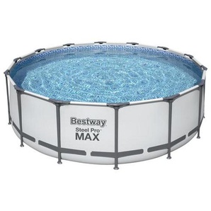 Bestway Poolset, Blau, Grau, Weiß, Metall, Kunststoff, 122 cm, Freizeit, Pools und Wasserspaß, Aufstellpools, Aufstellpools