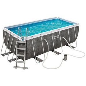 Bestway Poolset, Weiß, Grau, Blau, Kunststoff, Metall, 201x122x412 cm, Freizeit, Pools und Wasserspaß, Pools, Aufstellpools