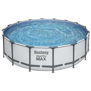 Bestway Poolset, Weiß, Grau, Blau, Kunststoff, Metall, Uni, 122 cm, Freizeit, Pools und Wasserspaß, Pools