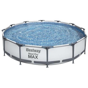 Bestway Poolset, Blau, Grau, Weiß, Metall, Kunststoff, Uni, 366x76 cm, Freizeit, Pools und Wasserspaß, Aufstellpools, Aufstellpools