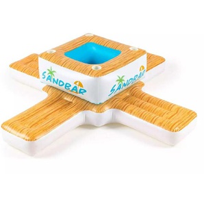 Bestway - SandBar Aufblasbare Matratze mit integrierter Kühlbox 242x242x67 cm mit 4 Sitzplätzen, Kühlbox und 4 Untersetzern