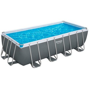 Bestway Schwimmbecken, Weiß, Grau, Blau, Kunststoff, Metall, Uni, 244x122x488 cm, Freizeit, Pools und Wasserspaß, Aufstellpools, Aufstellpools